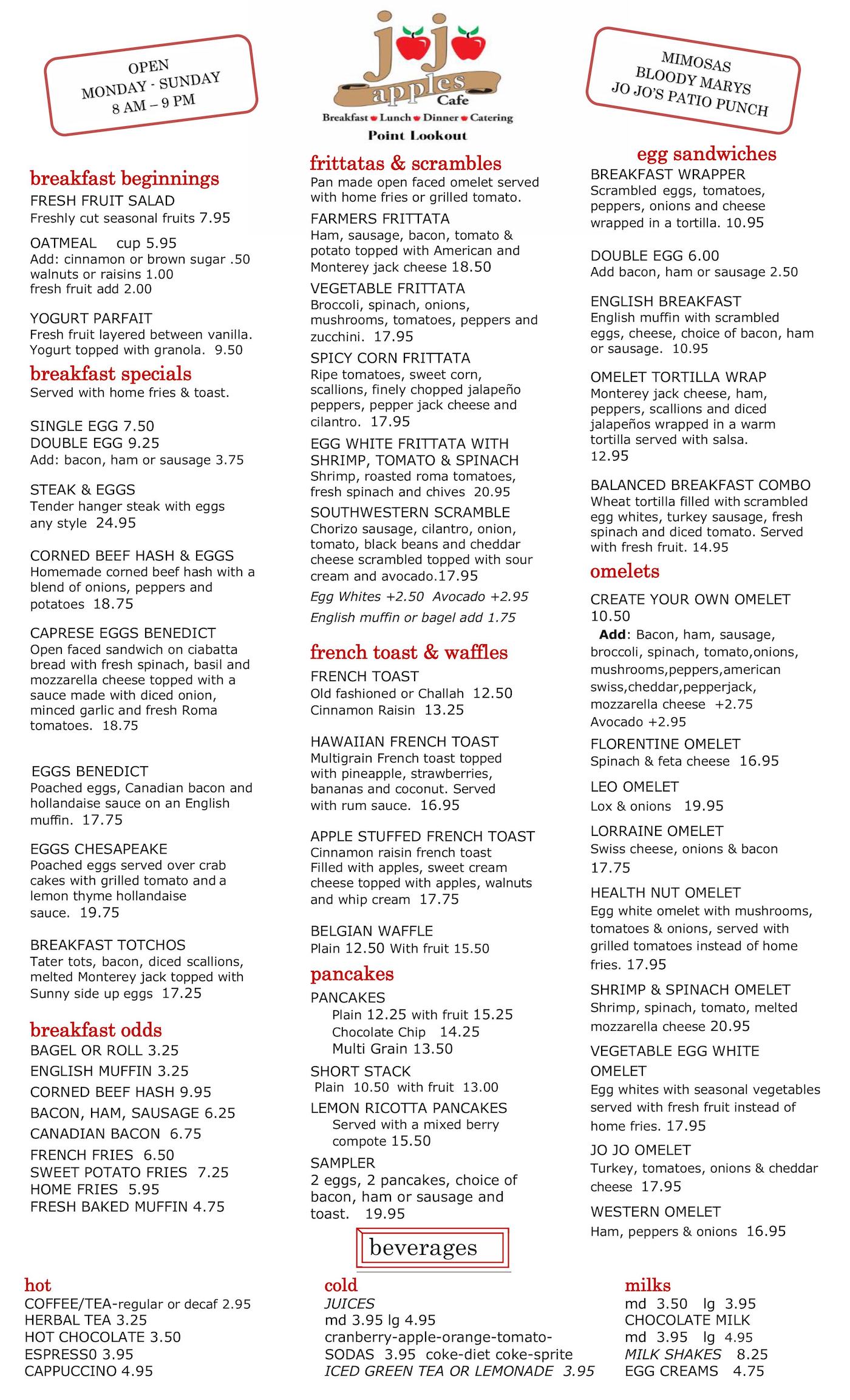 Breakfast Menu - Page 1