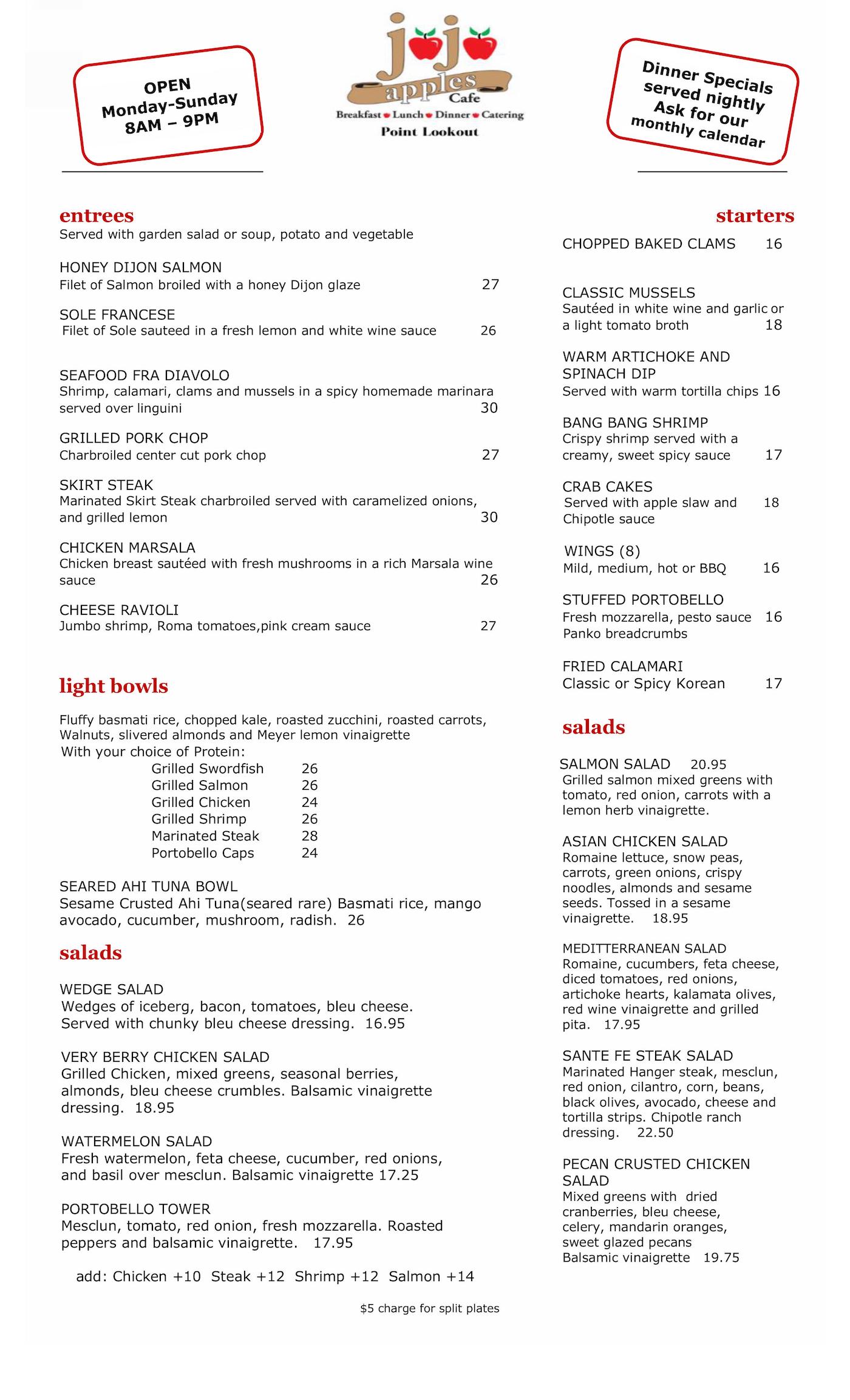 Dinner Menu - Page 1