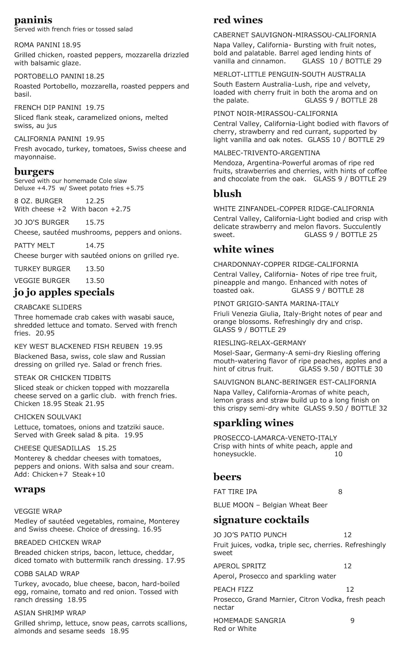 Dinner Menu - Page 2