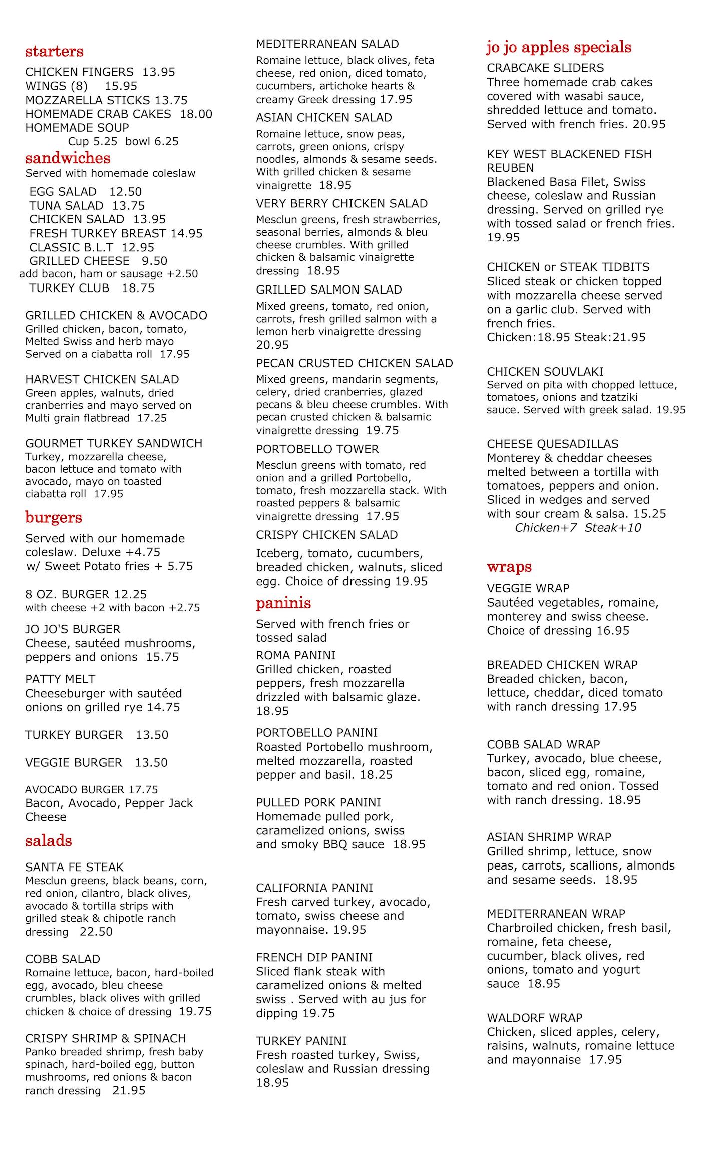 Lunch Menu - Page 2