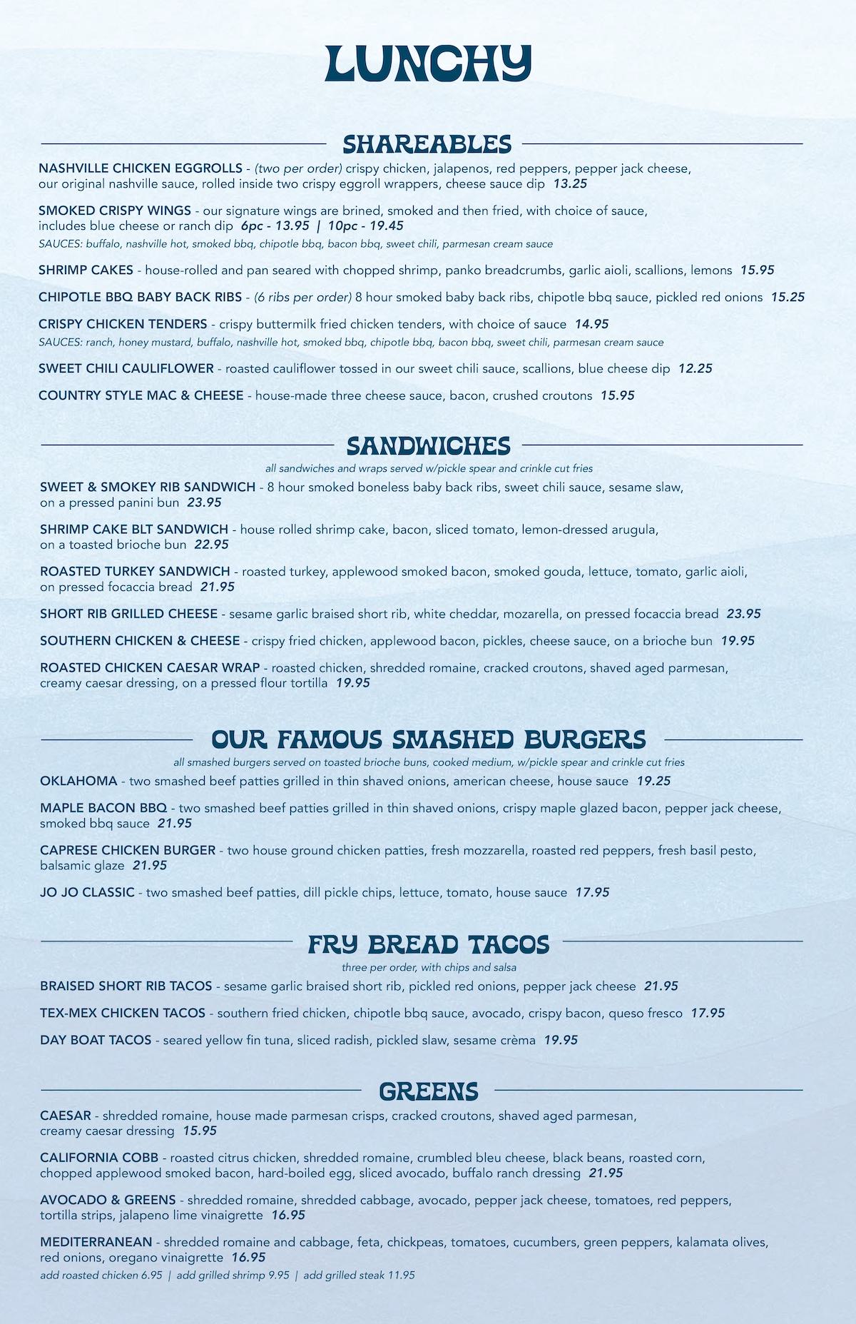 Lunch Menu